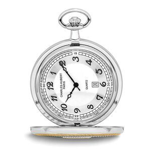Charles Hubert Gold Tone Finish Two-tone White Dial 48mm Pocket Watch